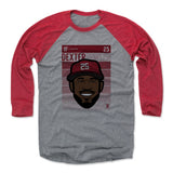 Mens Baseball T-Shirt Red / Heather Gray