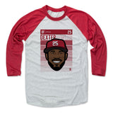 Mens Baseball T-Shirt Red / Ash